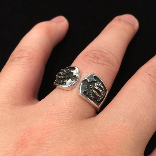 Retro 925 Silver Crown Open Ring
