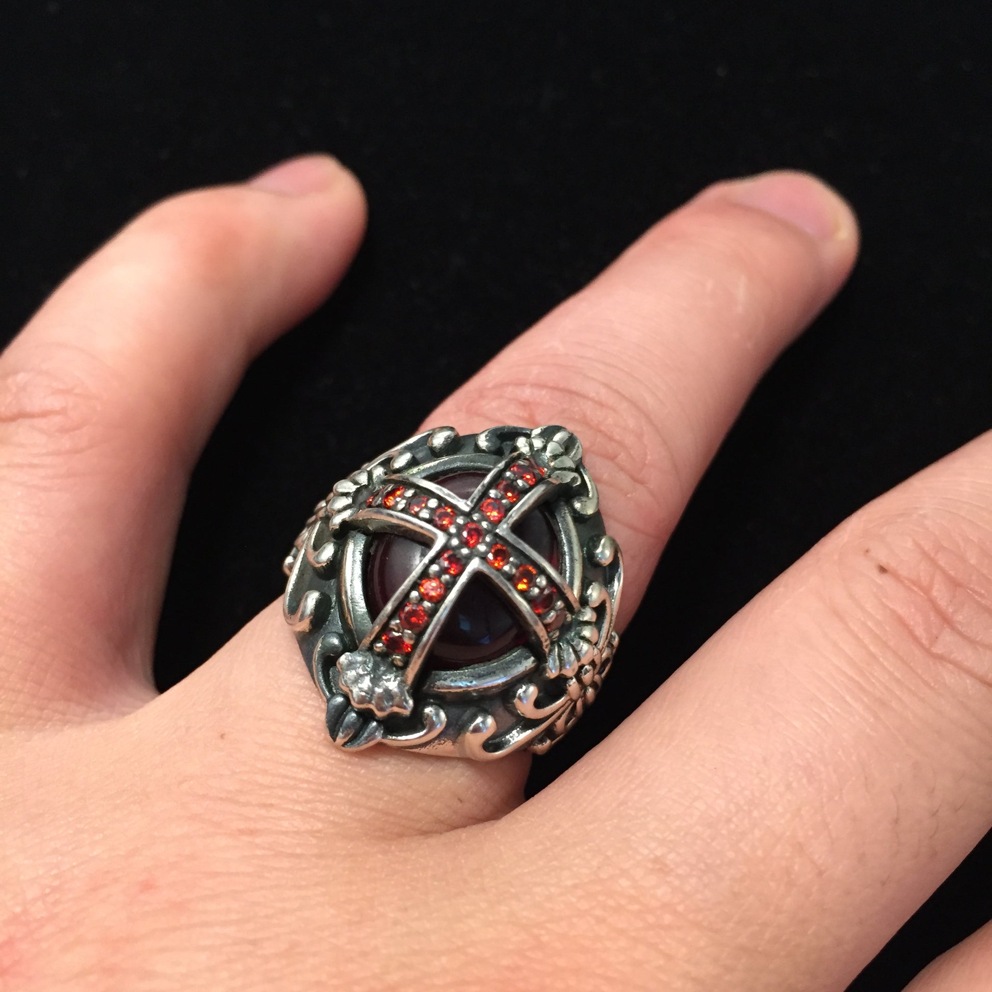 Retro Vintage Knight Cross 925 Sterling Silver Rings