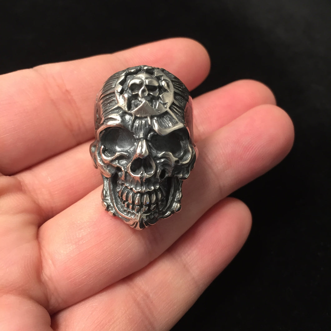 Retro Gothic Skull Silver Ring