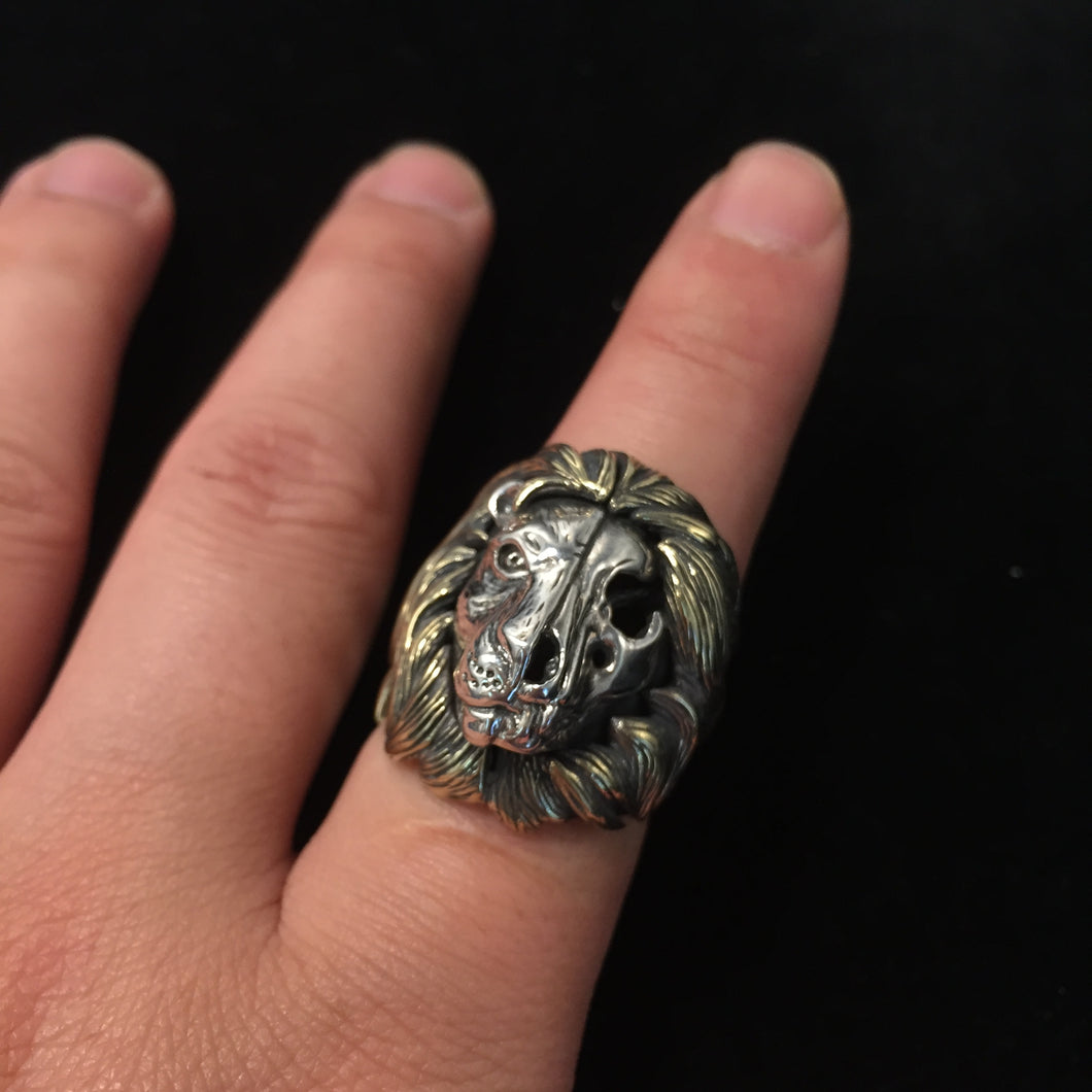 Retro Lion Head 925 Sterling Silver Ring Jewelry