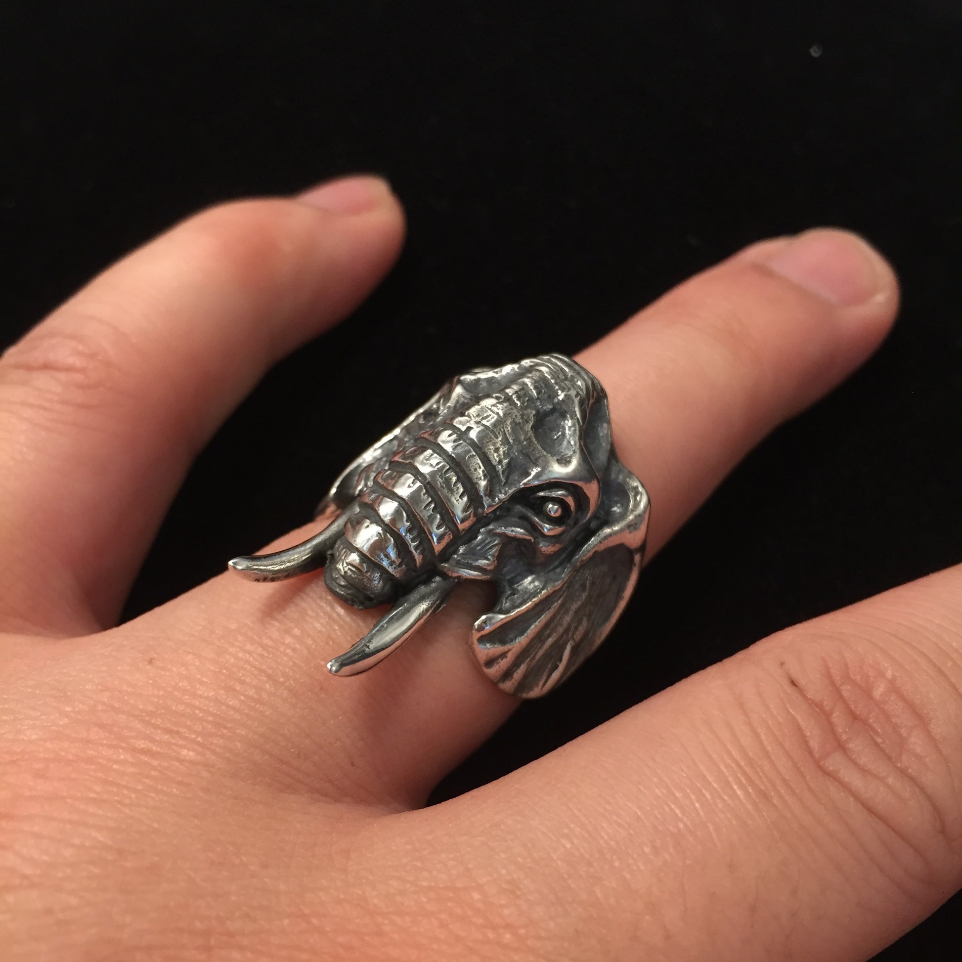 Elephant Head Retro 925 Sterling Silver Ring
