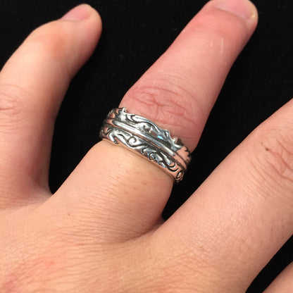 Retro 925 Sterling Silver Open Feather Ring