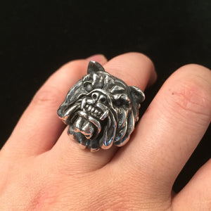 Cute Bulldog Shape Retro Silver Ring