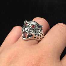 Load image into Gallery viewer, Leopard Head 925 Sterling Silver Retro Ring
