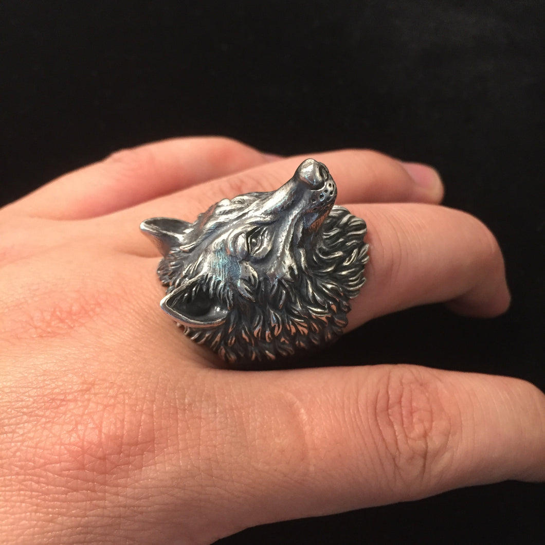 Wolf Head Retro 925 Sterling Silver Ring