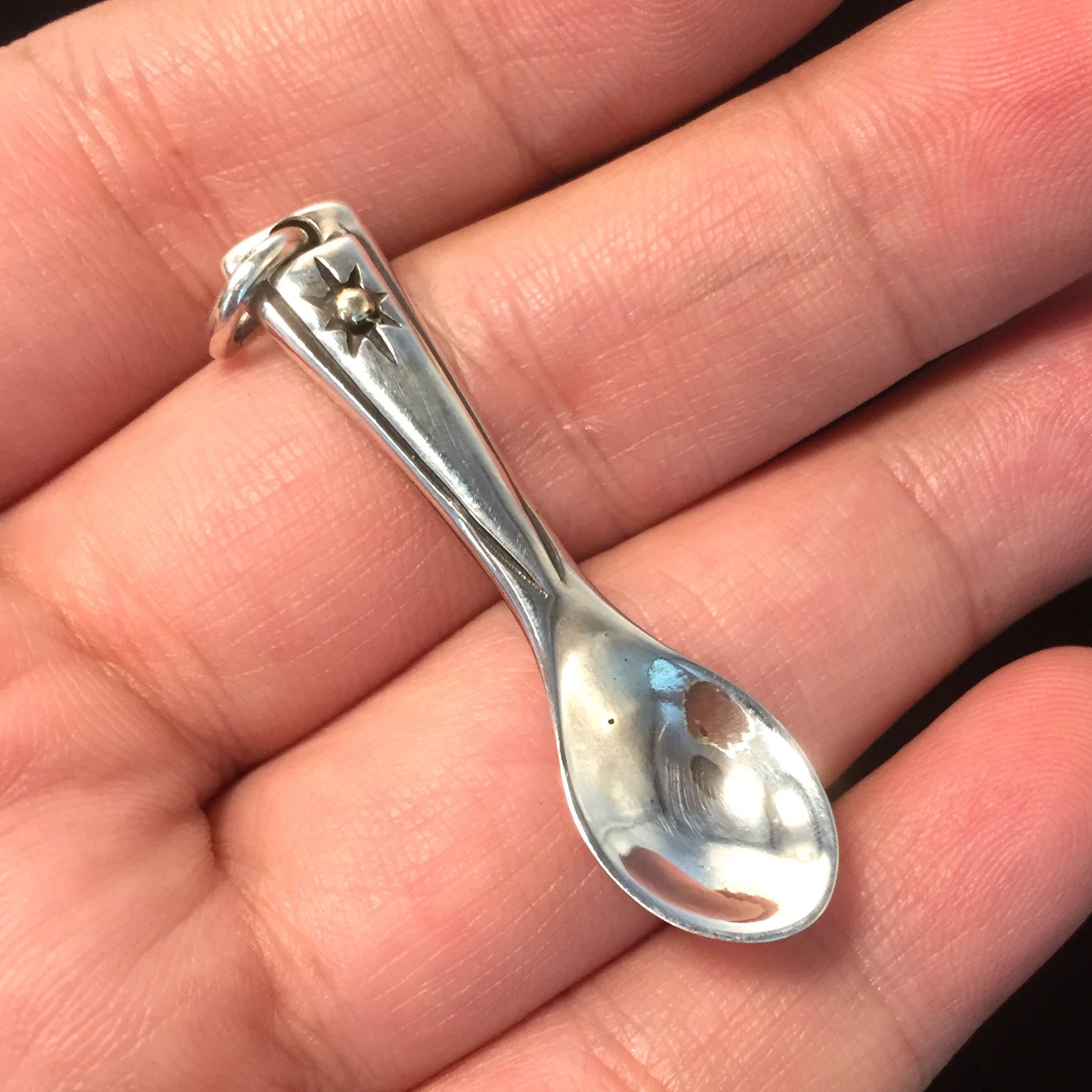 TS® Antique Silver Spoon Pendant