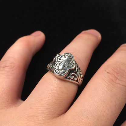 Antique Retro Secret Box 925 Sterling Silver Rings