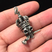 Load image into Gallery viewer, Retro Skull Rose 925 Sterling Silver Pendant
