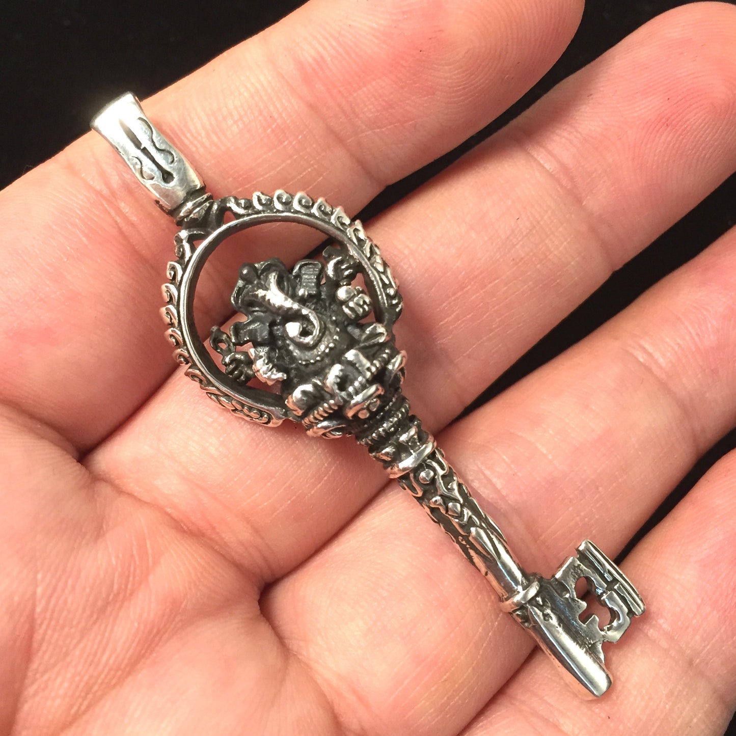 Vintage Key 925 Sterling Silver Pendant